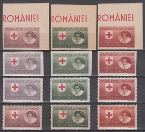 6. Romania 1946 Queen Mother & Red Cross perforated & imperforated selection - Picture 1 of 1