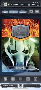 Topps Star Wars Digital Card Trader Silver General Grievous Medallion Insert - Picture 1 of 1