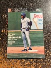 Gary Sheffield Brewers 1989 Pacific Rookies Superstars Two RARE UNLICENSED #6
