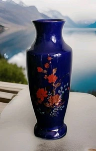 Vintage Beautiful Blue / Flowers Chinese Styled Ornate Vase RJ - Picture 1 of 8