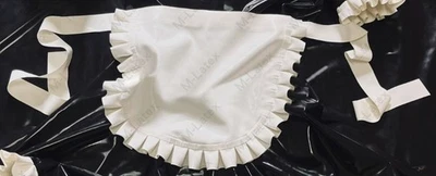 Latex Rubber Gummi ruffle maid servant Apron bow pockets customized 0.4mm #1375 - Image 1 of 4