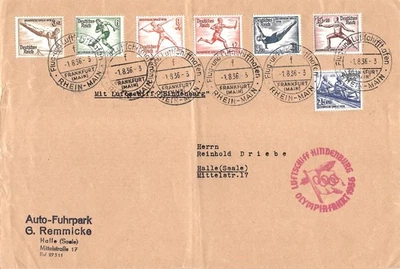 WW2 WWII German Third Reich Olympic flight cover 1936 - Image 1 of 2