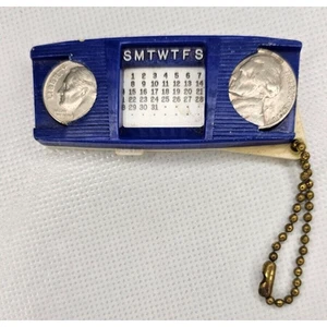 Antique Adjustable Calendar And Dime/Nickel Holder Keychain Reinholds, PA - Picture 1 of 3