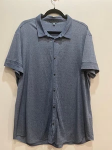 John Varvatos Short Sleeve Button Down Shirt XXL Pima Cotton Minimalist Resort - Picture 1 of 7
