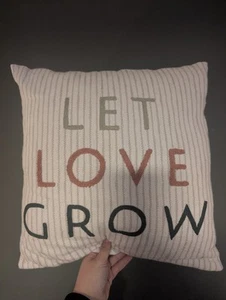 Let Love Grow George Asda Throw Cushion, Country Home, Farmhouse,Family Room - Picture 1 of 2