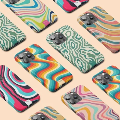 Personalised Phone Case for iPhone 16 16e 15 14 13 Pro Max Cover Retro Wavy - Image 1 of 4