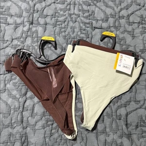 Joyspun (2 Sets) 2 Stück 12/14 Tanga Netzrücken Koriander & reine Espresso Farbe - Bild 1 von 9