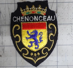 Vintage Patch Chenonceau Frankreich bestickt Wappen 1909 Filz - Bild 1 von 2