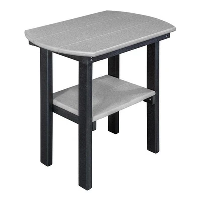 Pemberly Row 16" Oval Resin End Table in Light Gray and Black - Image 1 of 4