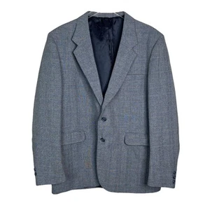Levi’s VTG 70s Action Suit Blazer Suit Jacket Sta-Prest Plaid Blue Gray Mens 44R - Picture 1 of 5
