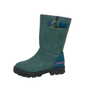 Auth JOCOMOMOLA - Dark Green Blue Green Light Purple Suede Women's Boots - Picture 1 of 6