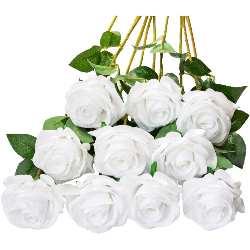 künstliche Rosen Seidenblumen Fake Rose 54cm lang Stiel für Brautstrauß Hochz... - Bild 1 von 2