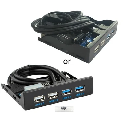 USB Floppy Drive Front Bay 4 Ports PC Front Panel 9p/19P to USB 3.0 2.0 Adapter - Bild 1 von 4