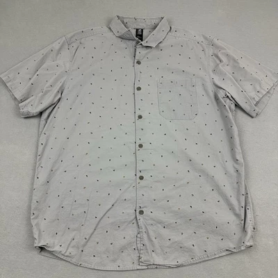 Mountain Hardwear Shirt Men XL Gray AOP Button Up Cotton Pocket Outdoor - Image 1 of 4