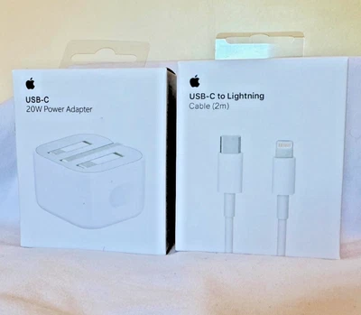 Genuine 20W Apple Charging Adapter & 65W Usb C to Lightening Woven Cable Fast. - Image 1 of 4