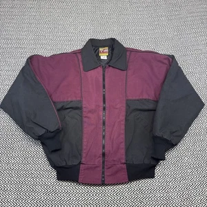 Vintage Bee-Wild HERREN SMALL burgunderrot schwarz Western Reißverschluss Canvas Jacke USA - Bild 1 von 7