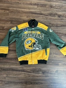 Green Bay Packers NFL Varsity Racing Jacket Mens Size L - Picture 1 of 8