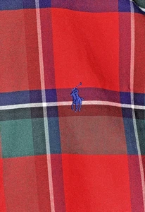 Camisa Ralph Lauren BLAKE Roja a Cuadros Para Hombres GRANDE Manga Larga Vintage Polo Navidad - Imagen 1 de 6