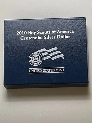 2010 Boy Scout Commemorative Silver Dollar Coin Uncirculated w/Box/COA ~ #BY2 - Image 1 of 4