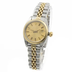 Ladies Rolex OP Date Two-Tone Watch 6917 Champagne Dial 26mm #W163754-1 - Picture 1 of 9