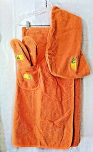 Ciabatta avvolgente cotone Castle Varol taglia XL arancione bagno spa cotone set 3 pezzi - Foto 1 di 1
