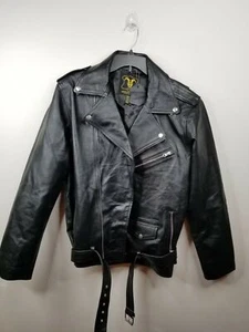 Men's Genuine Lambskin Leather Jacket Black Slim fit Biker Motorcycle - Picture 1 of 13