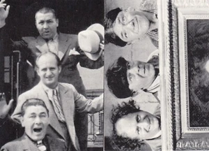 JUEGO DE 2 CARTAS DE PERSECUCIÓN EN BLANCO Y NEGRO THE THREE STOOGES TRASERO BLANCO Y NEGRO - Imagen 1 de 1