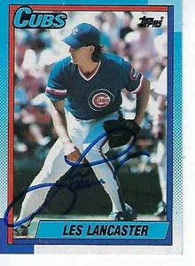 LES LANCASTER 1990 FIRMADO TOPPS #437 - CHICAGO CUBS - Imagen 1 de 1