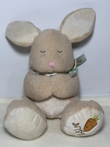 Bright Inspirations Nibbles Bunny Rabbit 9” Beige Plush Carrot Foot Eyes Closed - Picture 1 of 9