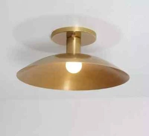 1 Light Brass Sputnik Ceiling Flush Mount Chandelier Antique Wall Light Brass - Picture 1 of 5