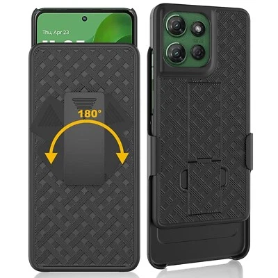 For Moto G 5G /G Power/G Stylus 5G 2025 Case Belt Clip Phone Holster w/Kickstand - Image 1 of 4