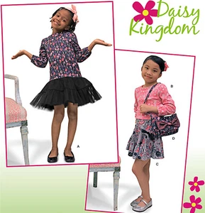 Child Girl Dress Top Skirt Bag Daisy Kingdom Simplicity 1764 Pattern New - Picture 1 of 3