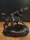 Antique Heavy Bronze Boy Riding On The Back Of A Dog, 12cm, Unmarked Very Ornate