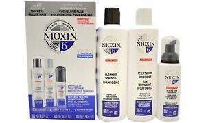 Kit de système de soins 3Dd Nioxin 6 pour cheveux amincissants progressifs traités chimiquement