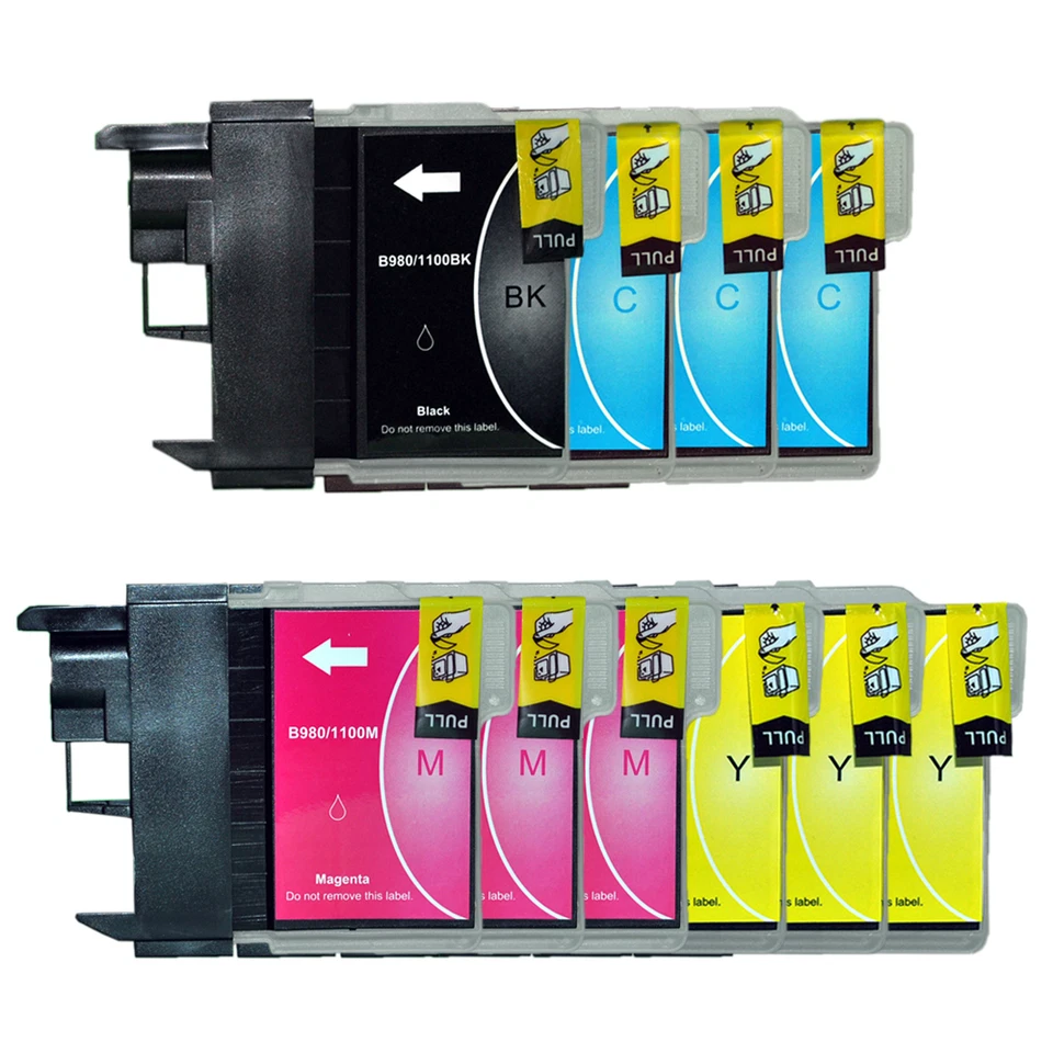 10 Tinten Patronen kompatibel mit Brother DCP-165C 195C MFC-5490CN 5890CN LC980 - Bild 1 von 1