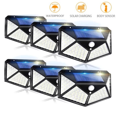 LED Solarleuchte mit Bewegungsmelder Außen Solar Lampe Fluter Sensor Strahler - Bild 1 von 4