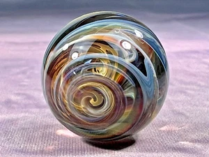 NEW! BOOMWIRE .87" ART GLASS MARBLE LAMPWORK BORO "EARLY RUN" AMAZING MARBLES! - Picture 1 of 11
