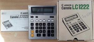 CANON: CANOLA LC1222 - ELECTRONIC CALCULATOR (1984) *WORKING+BOX & INSTRUCTIONS - Picture 1 of 11