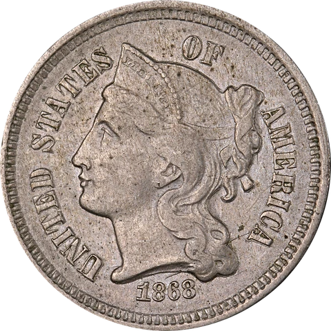1868 Three (3) Cent Nickel Great Deals From The Executive Coin Company Cover