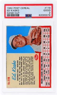 1962 Post Eddie Kasko #119 PSA 2 - Image 1 of 2
