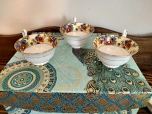 Set (3) Vintage Aynsley England Teetassen Blumenmuster - ohne Untertassen - Bild 1 von 3