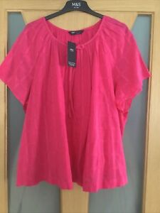 marks and spencer Sz 14  Top Pink Soft Cotton Fully Lined Bnwt