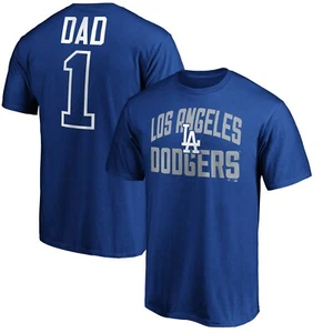 Los Angeles Dodgers Fanatics #1 Dad Short Sleeve MLB T-Shirt - Royal/Gray - Picture 1 of 3