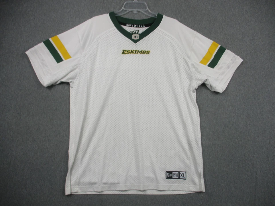 Edmonton Eskimos Jersey Mens XL White CFL Football Mesh New Era Practice Shirt - Image 1 of 4