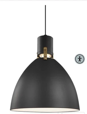 Visual Comfort Studio Brynne Pendant 1-Light LED 14 Watts, Matte Black - Image 1 of 4