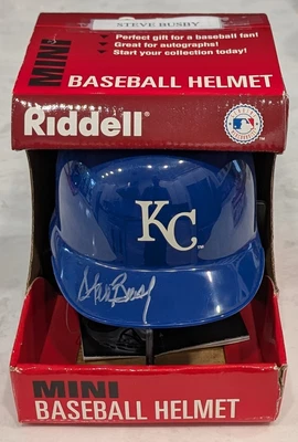 Steve Busby Signed Kansas City Royals Mini Helmet. - Image 1 of 4