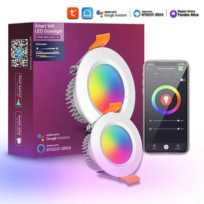 Tuya 3W LED-Einbaustrahler Smart WiFi und Bluetooth Dimmbar RGB+CCT - Bild 1 von 4