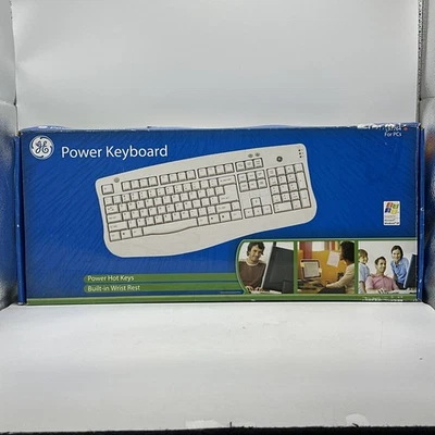Vintage GE HO97764 PS2 Power Keyboard Windows XP Era W/ Num Pad White NEW NOS - Image 1 of 4