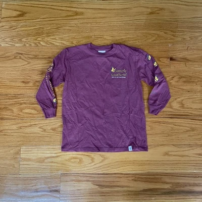 Camisa Simply Southern Butterfly Borgonha Manga Longa Juventude Pequena - Imagem 1 de 4