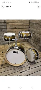 Compact small portable Drum Kit PDP Daru Jones New Yorker With Cases - Picture 1 of 2